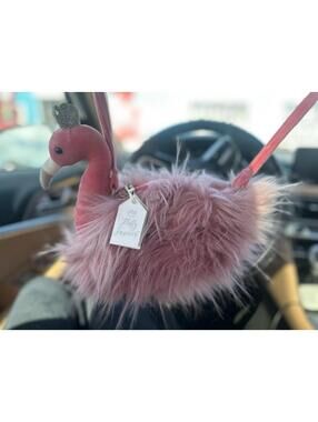 Jellycat Flamingo Pom Pom Purse Crossbody Bag NWT Discontinued Fancy Line